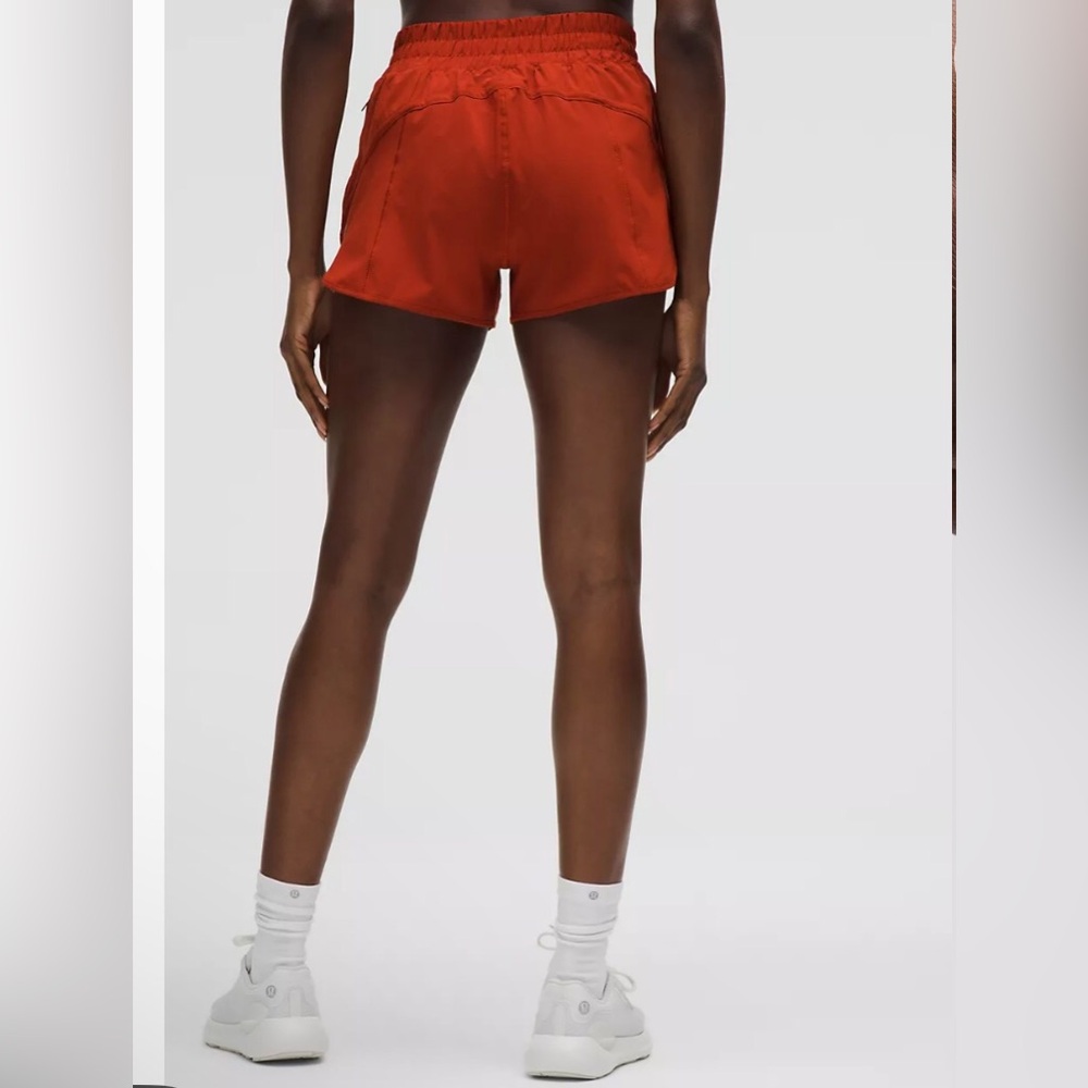 Lululemon Athletica Green Track That High Rise Lined Shorts Size 4 NWOT